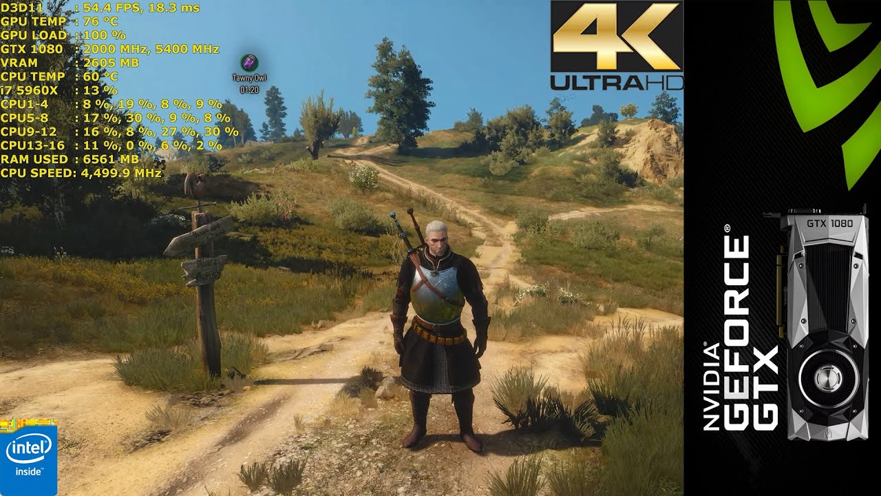The Witcher 3 Wild Hunt 4K | GTX 1080 FE | i7 5960X 4.5GHz