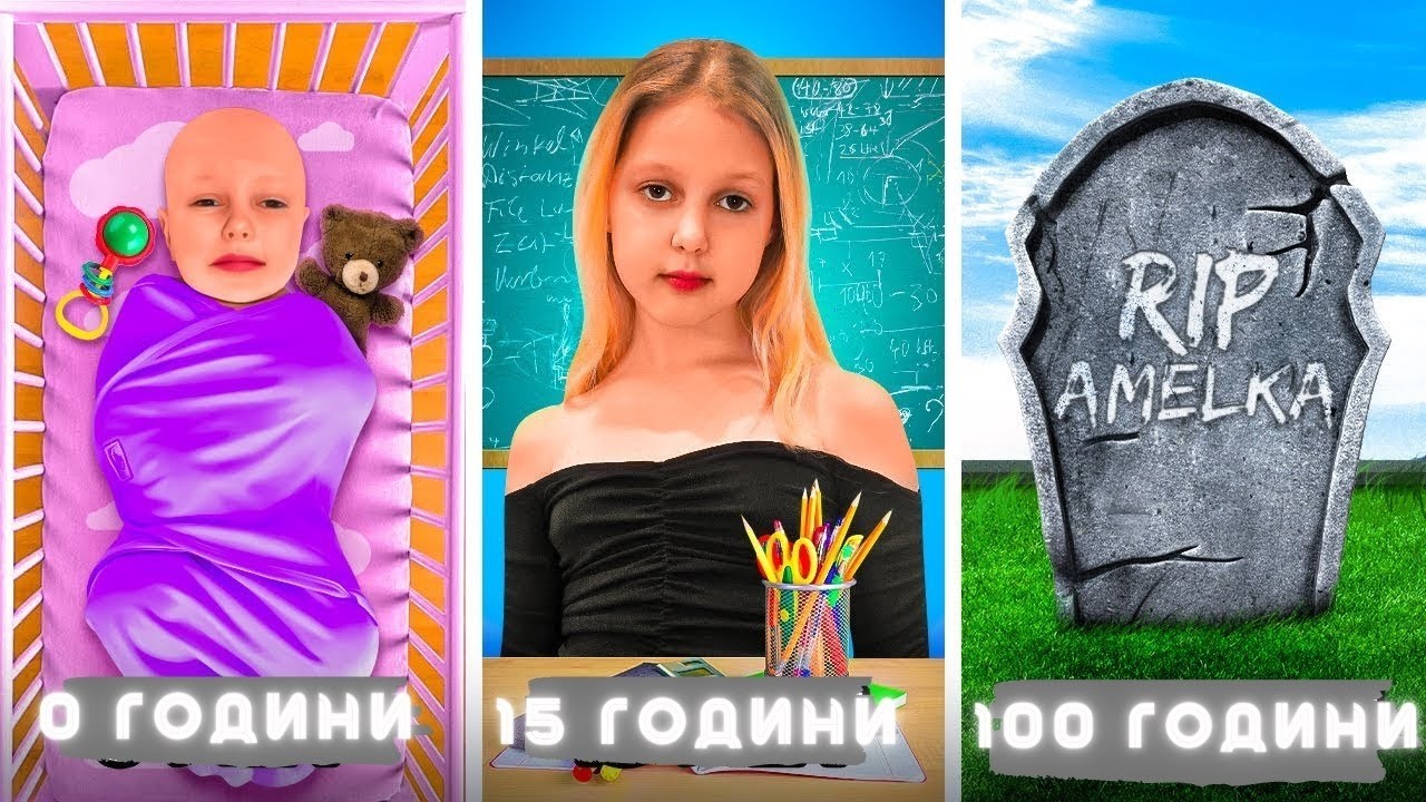 ОТ РАЖДАНЕТО ДО СМЪРТТА! Амелка изживява целия си живот за 24 часа! Тийнейджърски сериал