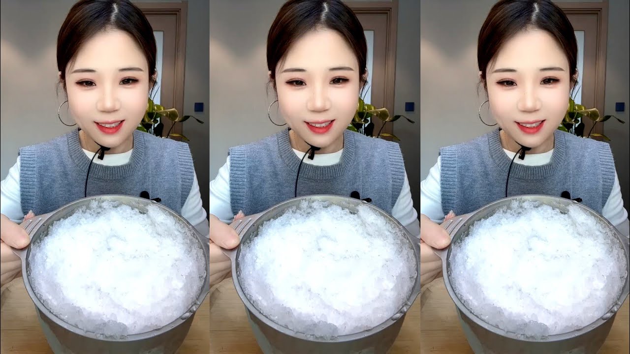 ASMR WHITE ICE EATING YY 