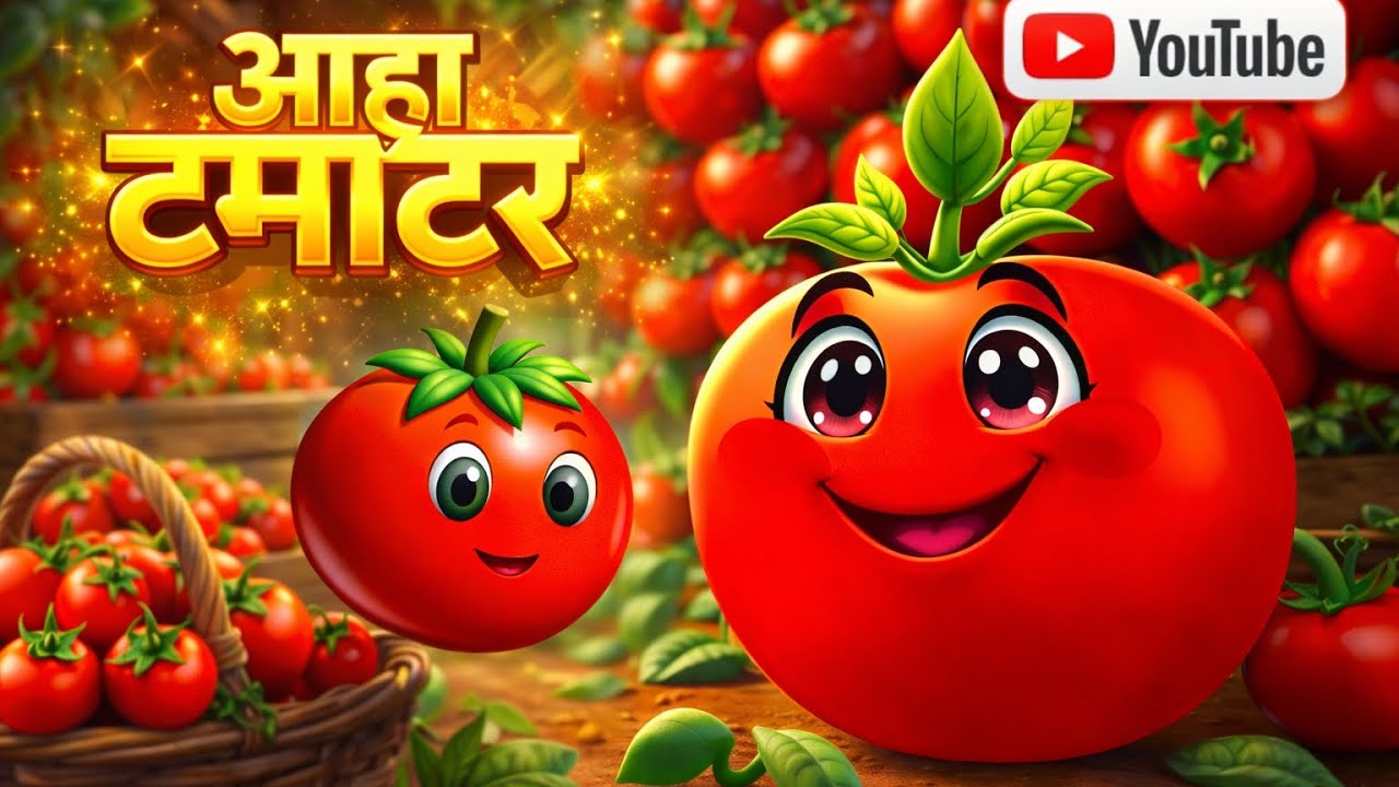 आहा टमाटर 🍅 | Aaha Tamatar Bade Mazedar | Hindi Nursery Rhymes for Kids l आहा टमाटर बड़े मजेदार 🔥l 
