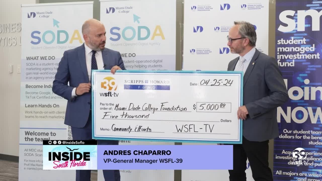 Miami Dade College Foundation Receives Generous Donation from WSFL-TV