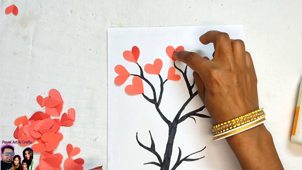Paper love heart tree ideas | Valentine special | Paper craft | 6