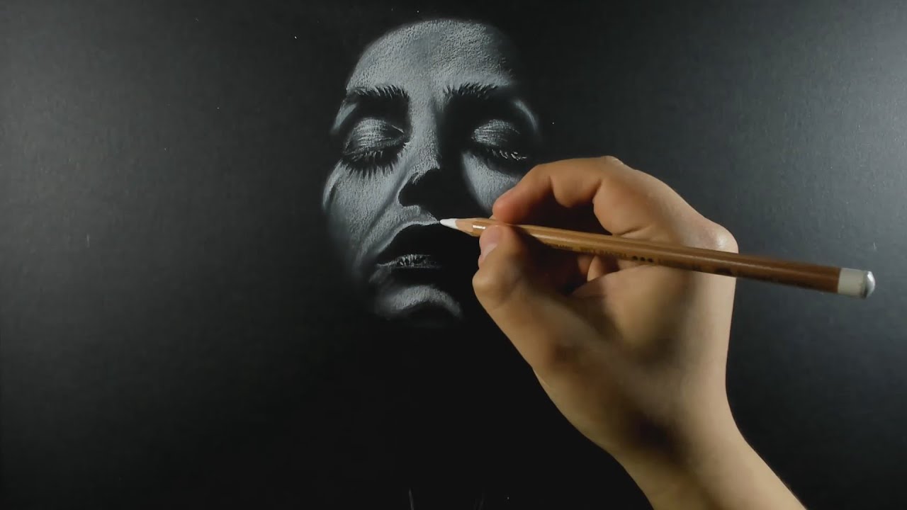 Cómo Dibujar un Retrato Claroscuro con Lápiz Blanco Paso a Paso