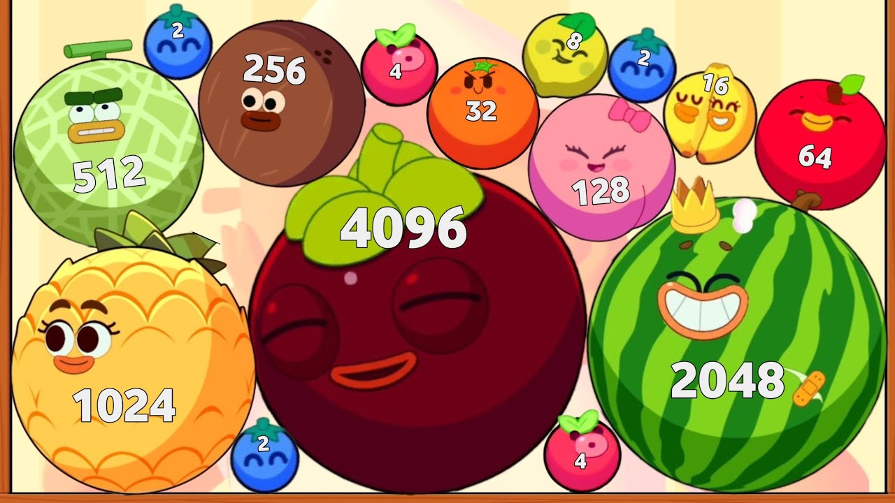 Fruit Merge 2048 – Watermelon Suika Game ASMR | Level Up Fruits & Satisfying Merge Gameplay