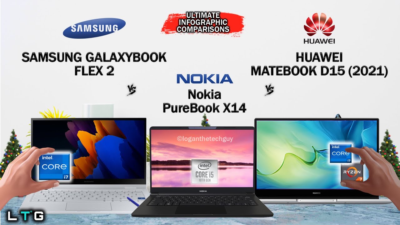NOKIA PUREBOOK X14 VS SAMSUNG GALAXYBOOK FLEX 2 VS HUAWEI MATEBOOK D15 | PROS AND CONS |
