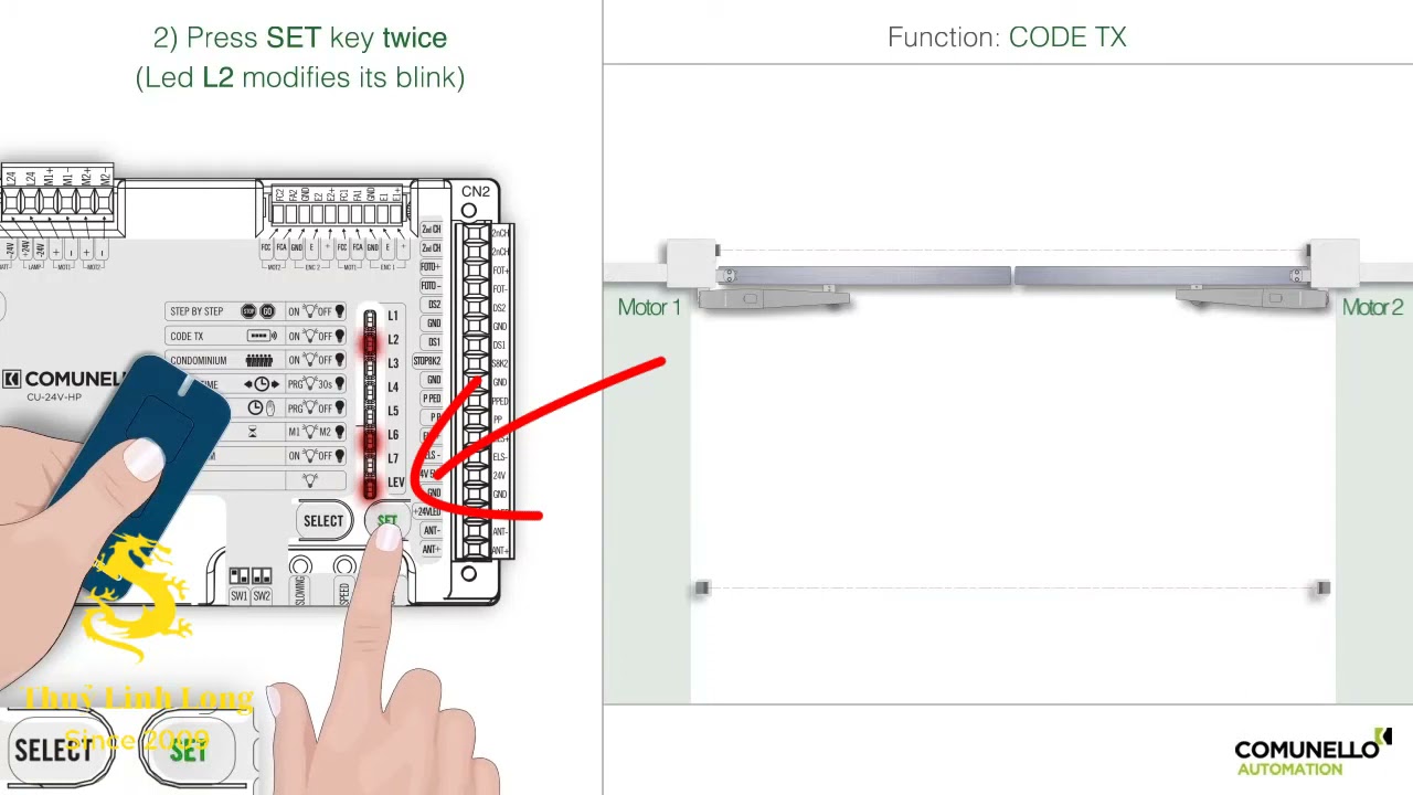 Hướng dẫn cài đặt Remote cho Controller 24V/HP của COMUNELLO