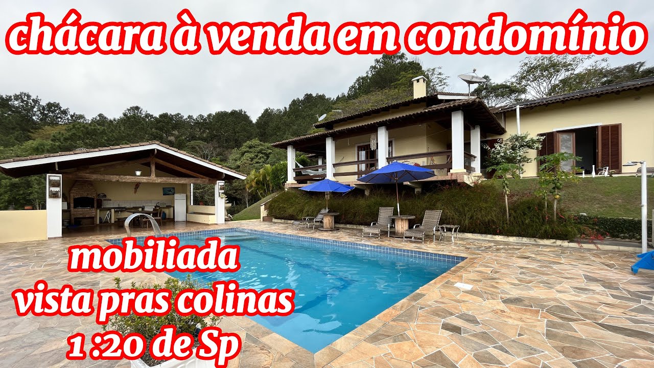 #68 CHÁCARA À VENDA EM CONDOMÍNIO, LAGO, MOBILIADA, VISTA PRAS COLINAS, 1:20 HR DE SP, 4 DORMITÓRIOS