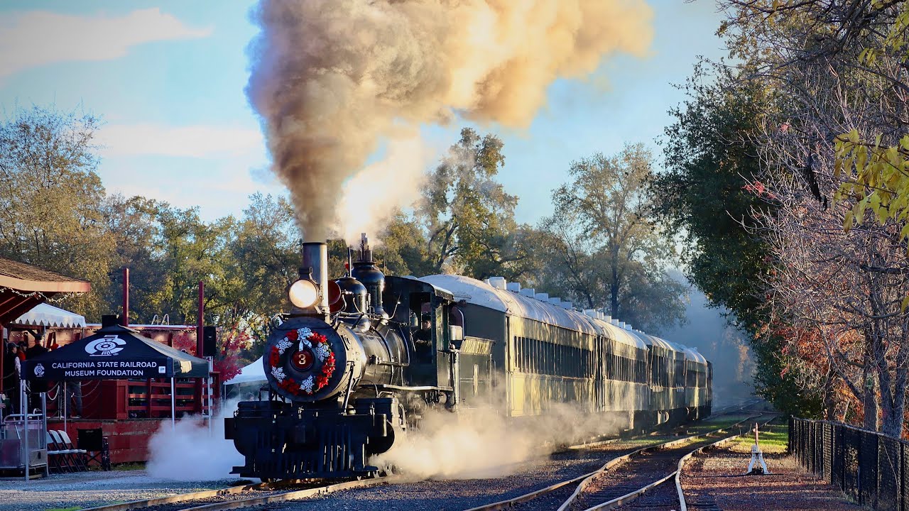 The Sierra 3 Steam Locomotive in Action Pulling Railtown's Polar Express!
