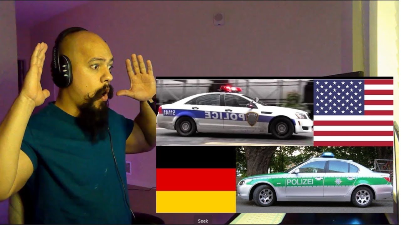 American reacts To American Police Cars VS German Police Cars