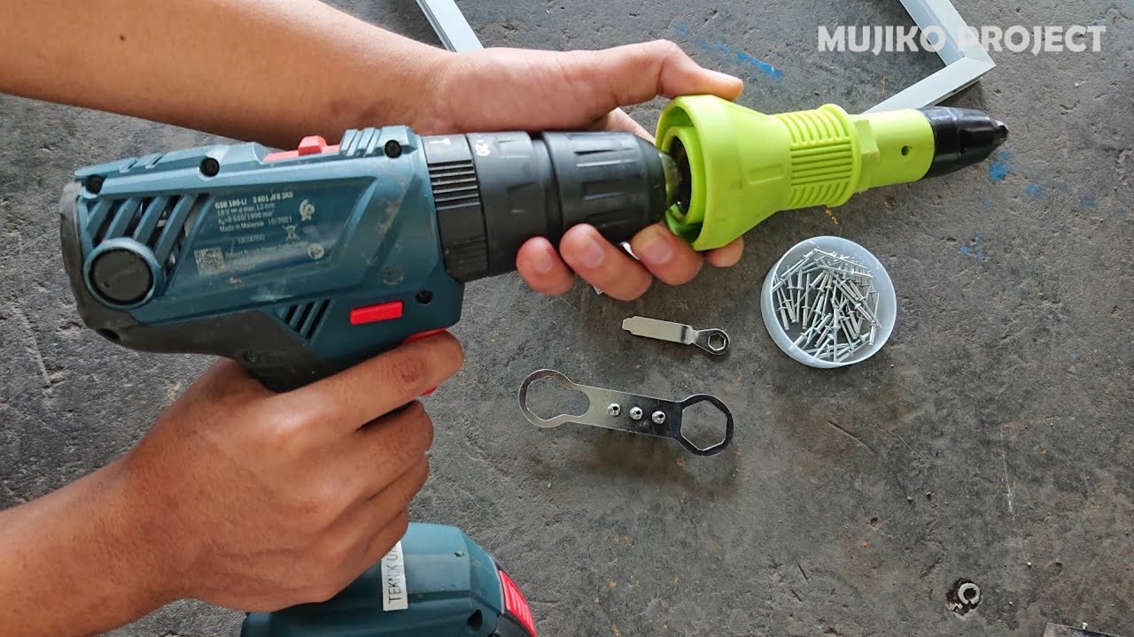 Cara menggunakan Rivet Gun Adapter, Alat Rivet Untuk Bor tangan