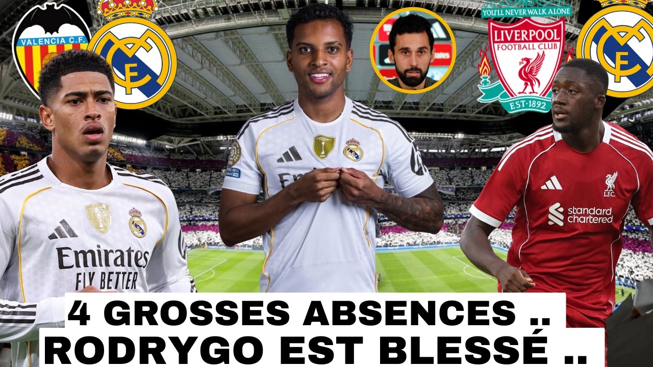 🚨OFFICIEL: RODRYGO EST  BLESSÉ .. / LE REAL REVIENT POUR KONATÉ .. / 4 GROSSES ABSENCES POUR VALENCE