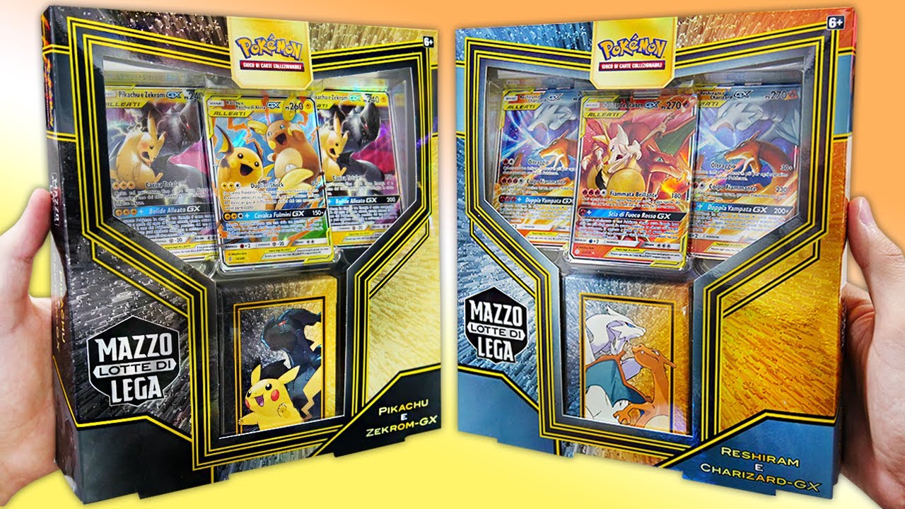 APRO I 2 NUOVI MAZZI LOTTE DI LEGA DI PIKACHU E ZEKROM-GX E RESHIRAM E CHARIZARD-GX!