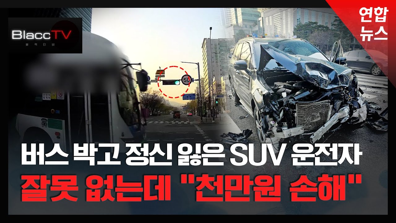 [BlaccTV] '신호위반' 버스와 충돌한 SUV...적금까지 깬 사연 / 연합뉴스 (Yonhapnews)