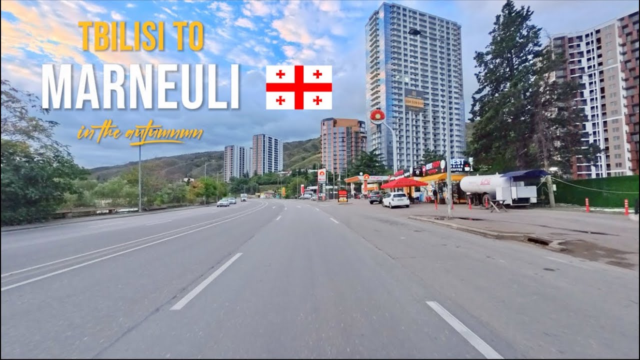 Driving in Georgia 🇬🇪 from Tbilisi to Marneuli in October 2025 through scenic landscapes and towns