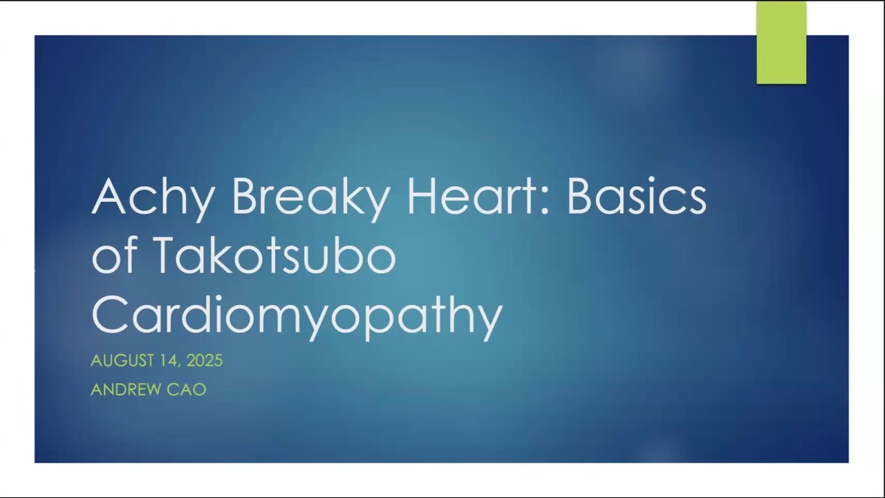 Achy Breaky Heart: ABCs of Takotsubo Cardiomyopathy