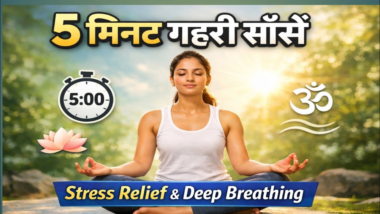 5 मिनट गहरी साँसें | Stress Relief & Deep Breathing ✅ 