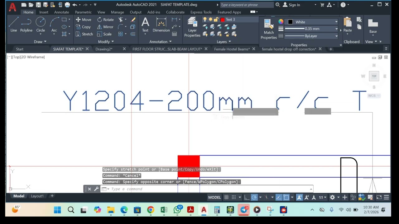 SLAB DETAILING AND HOW TO CUT TO A SLAB SECTION USING THE SIAFAT TEMPLATE; PART 2