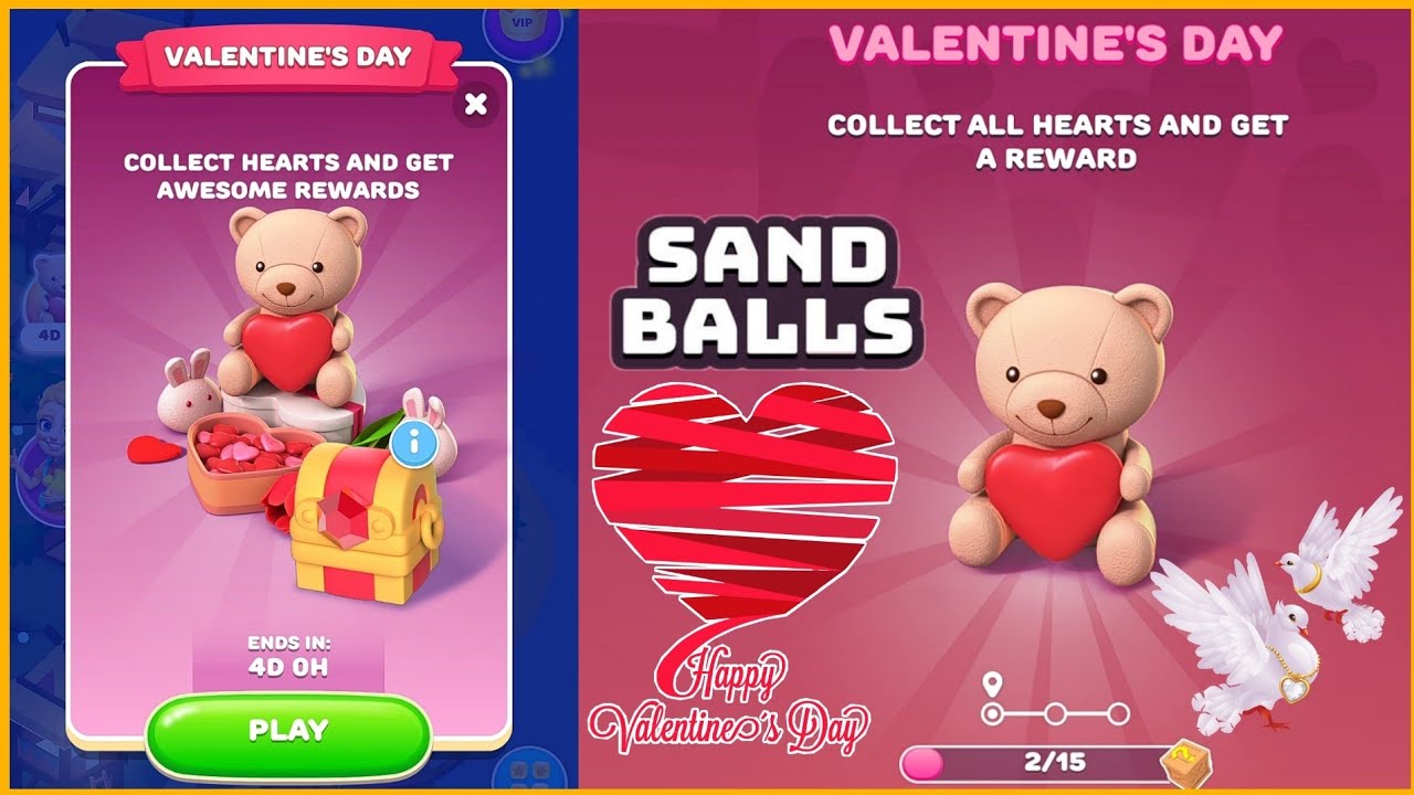 *NEW UPDATE* SAND BALLS UNLOCKED Valentine's Day- Gameplay Walkthrough Level 1 TO 2 || All Levels