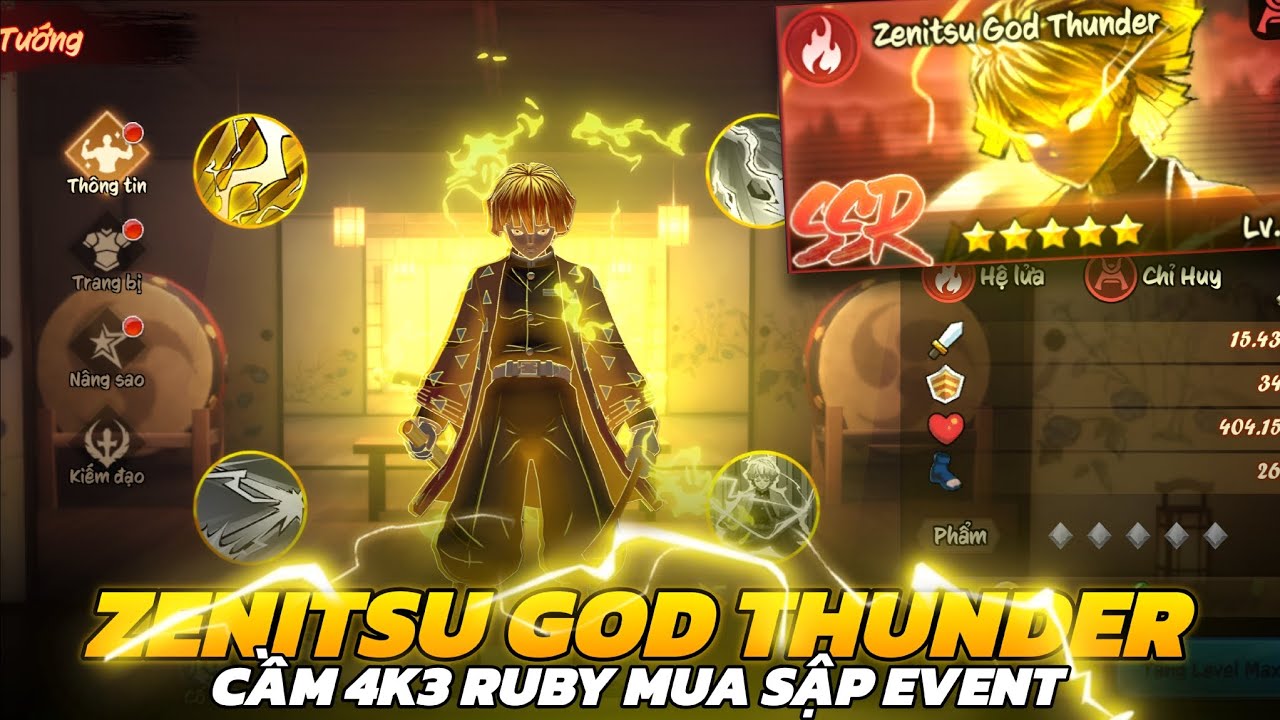 Hơi Thở Mặt Trời #13 - Zenitsu God Thunder Cùng 4 Tướng Mới Xuất Hiện Cầm 4k3 Ruby Mua Sập Event !