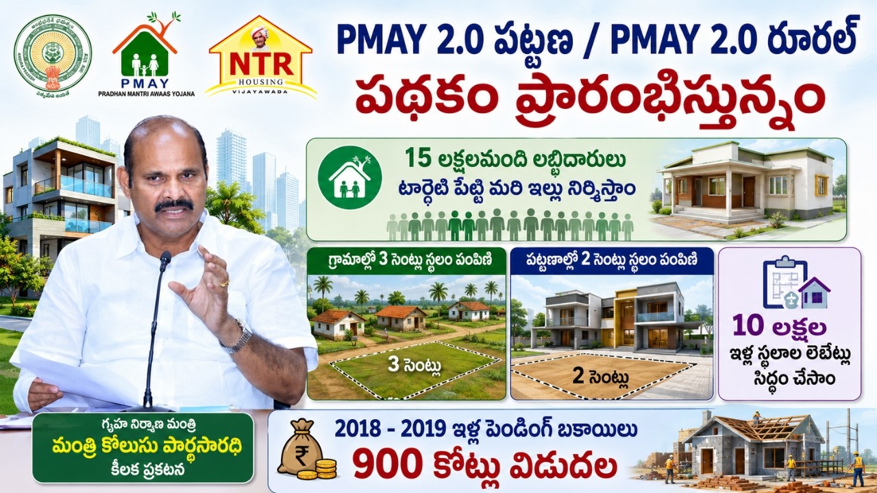 NTR Housing Scheme 2026 Latest News I PMAY2 O Update I PMAY 2.0 పట్టణ / రూరల్ పథకం ప్రారంభిస్తున్నం