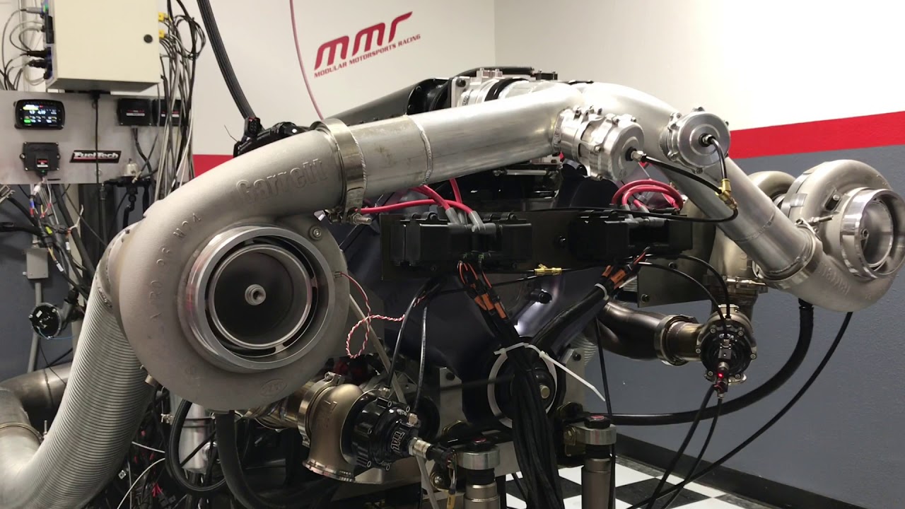 10,000 RPM Twin Turbo Ford Coyote MMR GenX on the engine dyno