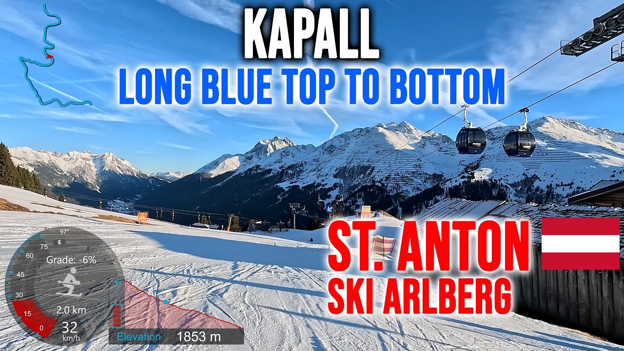 [4K] Skiing St. Anton, Kapall - Long Blue Top to Bottom, Ski Arlberg Austria, GoPro HERO13