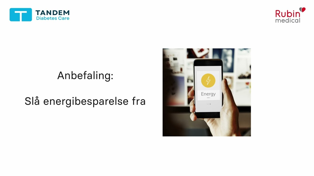 iPhone indstillinger i Tandem t:slim mobilapp