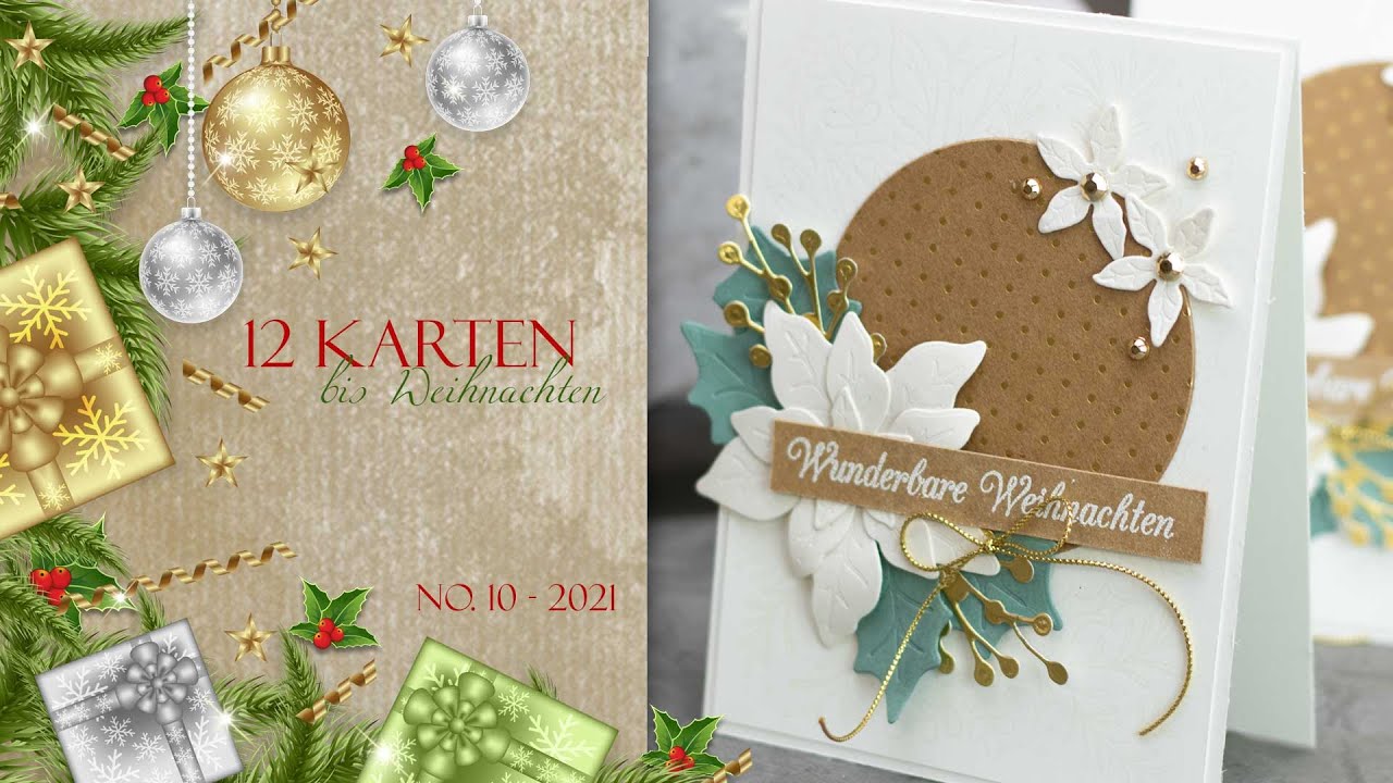 12 Karten bis Weihnachten 2021 | Karte #10 | Blühende Weihnachten | Weihnachtssterne