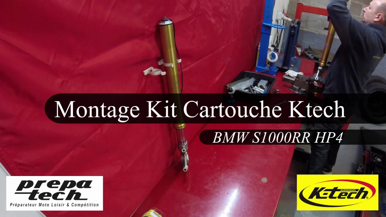 montage kit cartouche Ktech BMW s1000rr hp4 de piste