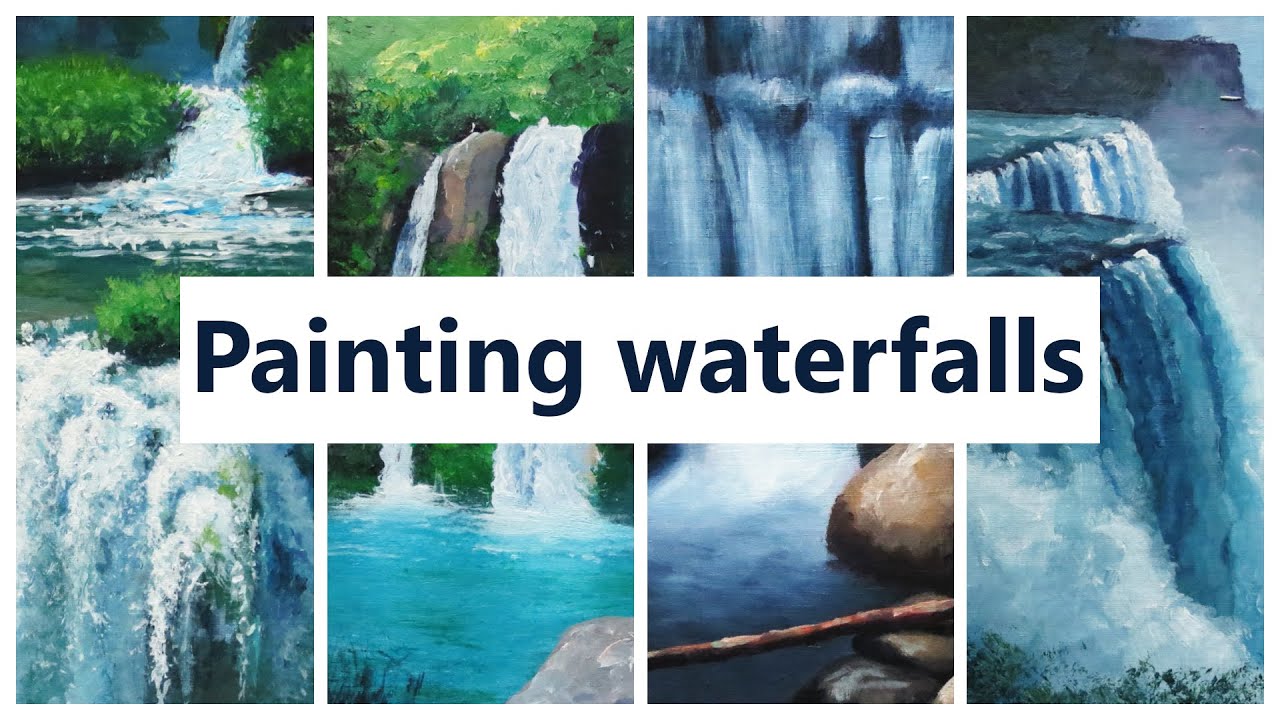 How to paint waterfalls with acrylic paint