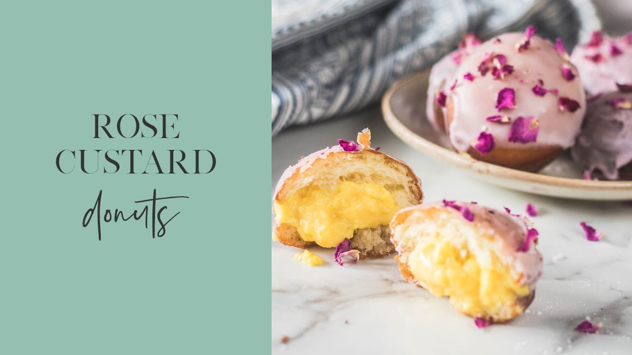 Rose Custard Donuts -  The Cupcake Confession