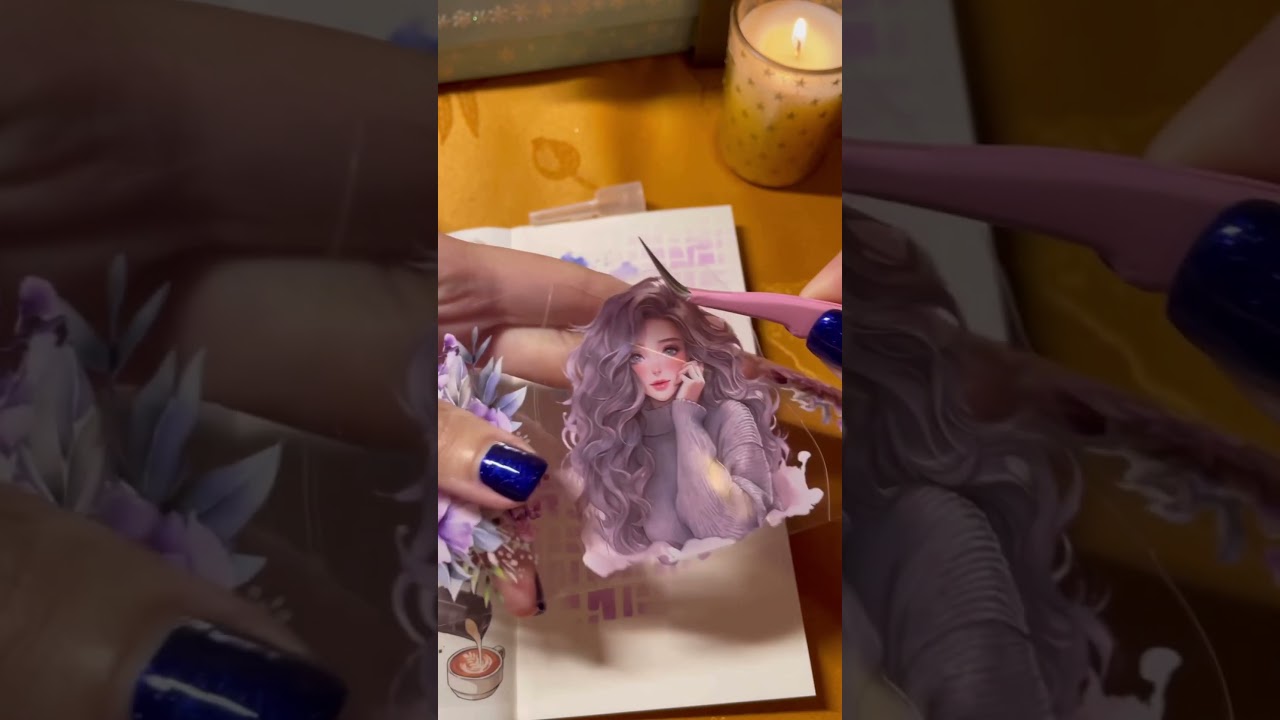 ASMR Purple Scrapbook #asmrvideo #journal #scrapbooking #purple #piano #love