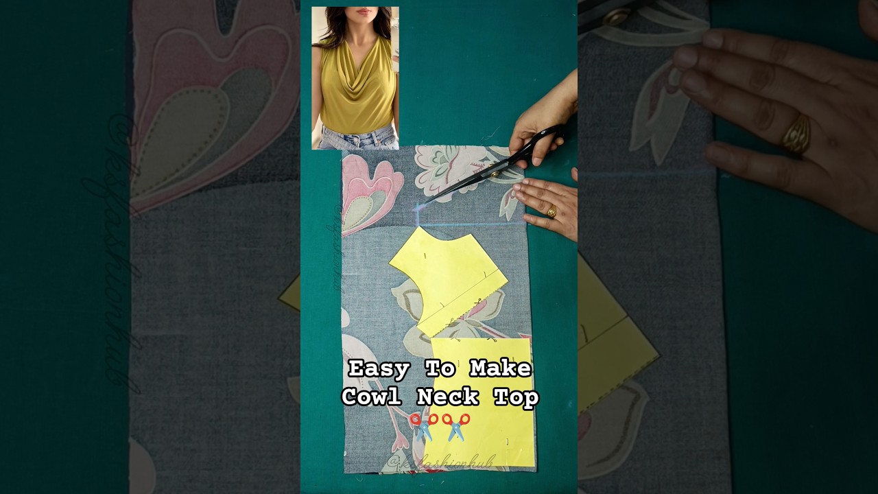 How To Make a Cowl Neck Top Easy cutting✂ #viralshorts #shorts #fashiontrends #diy #ytshorts