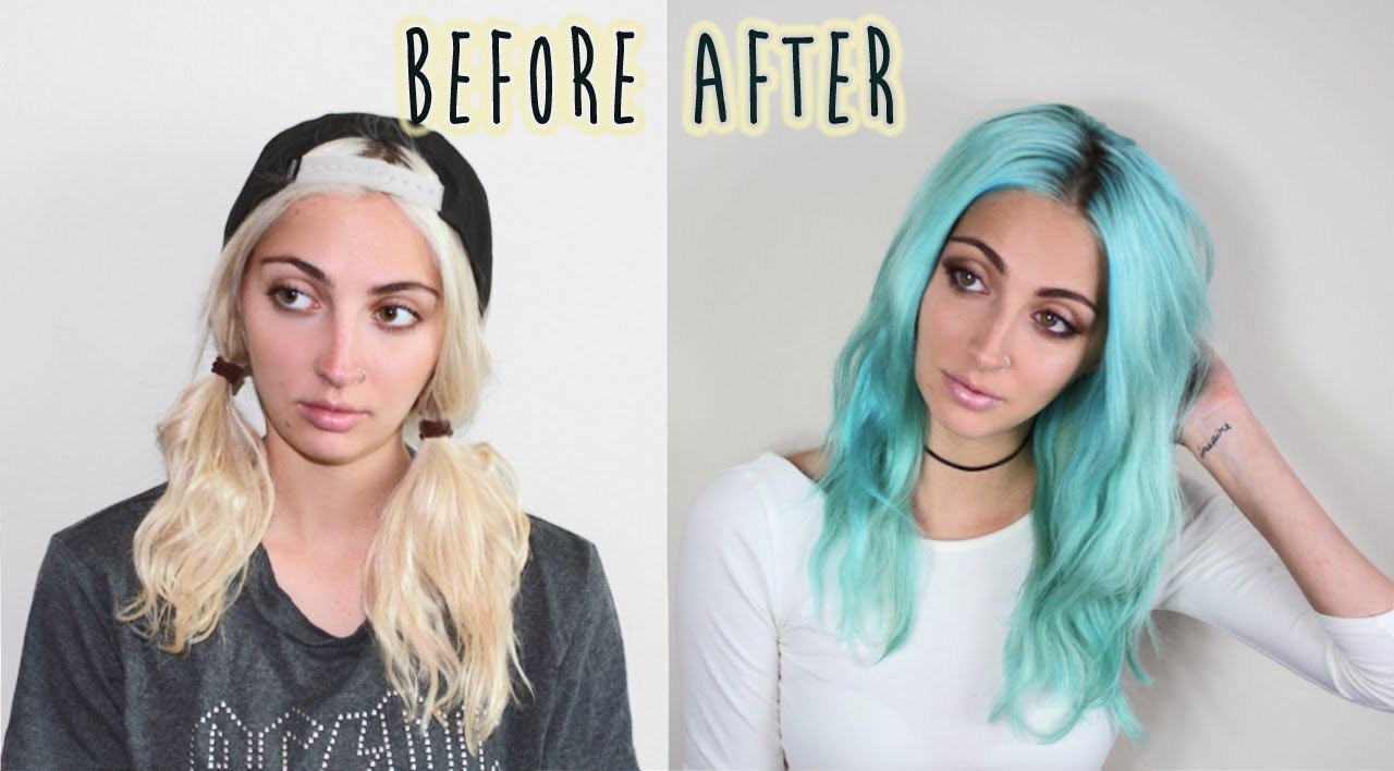 Blonde to Pastel Blue Transformation ∆ Brittany Balyn