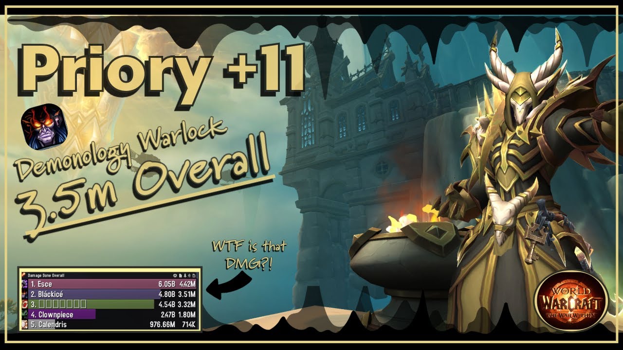 3.5m Overall - But Paladins Damage? | Demonology Warlock M+ | Priory 11 | The War Within 11.1