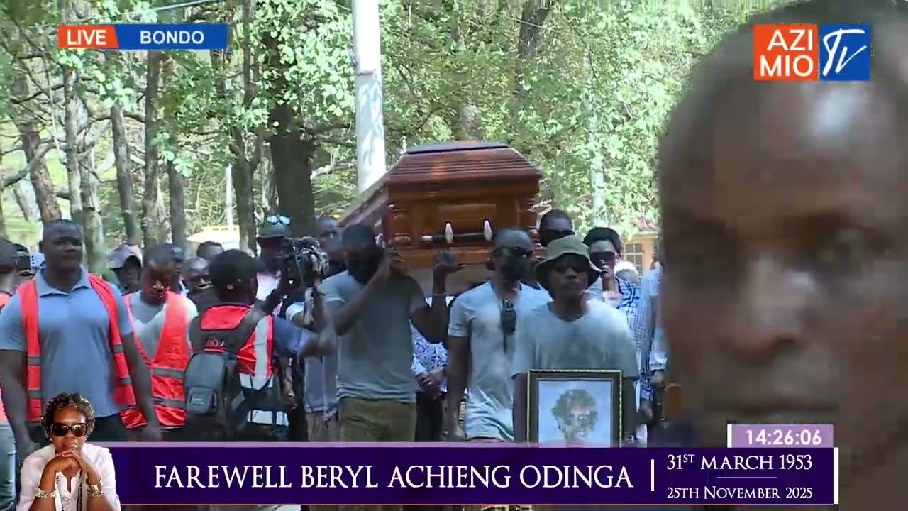 WATCH: Convoy carrying Beryl Odinga arrives at Kang'o ka Jaramogi ahead of burial day
