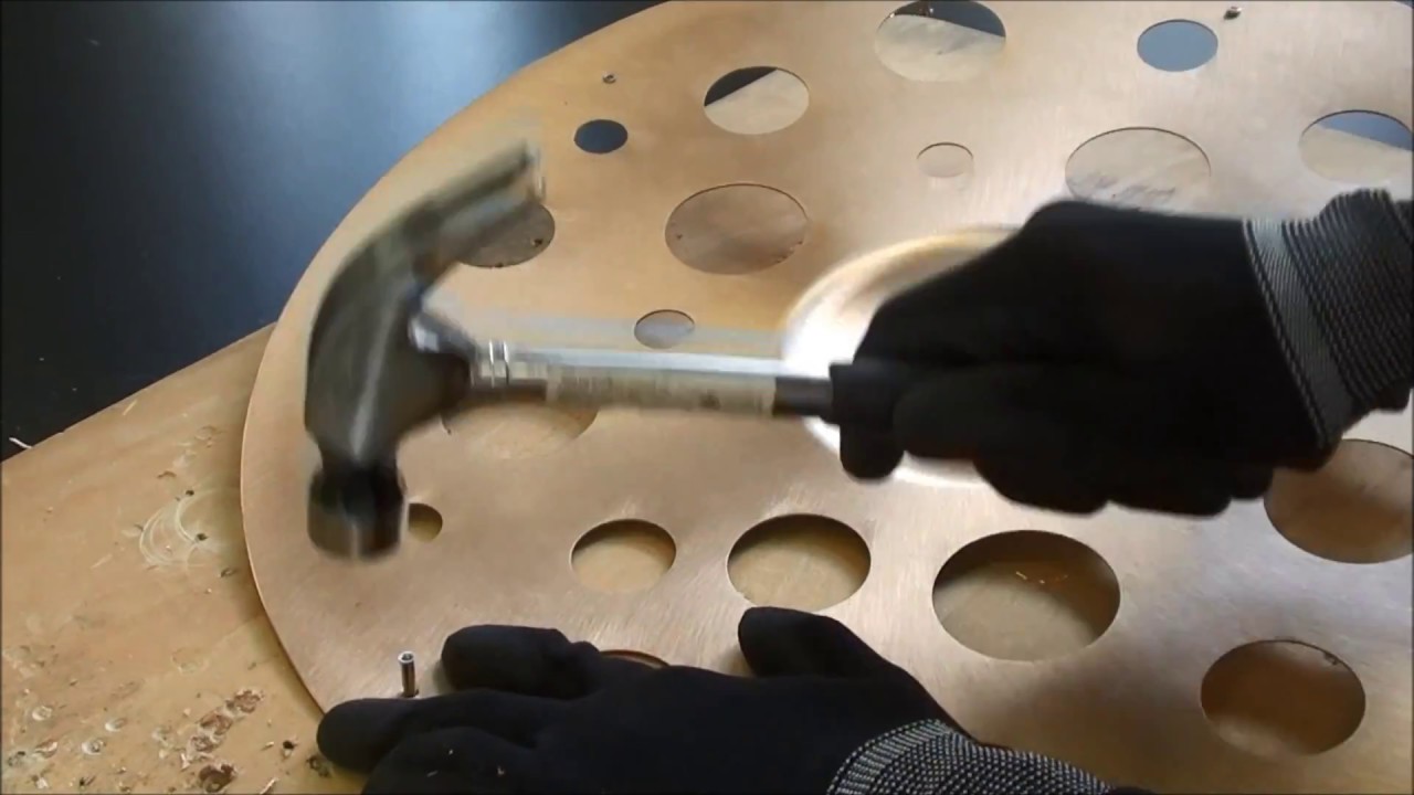 簡単！シズルシンバルの作り方　リベット取り付け　　How to make sizzle cymbal