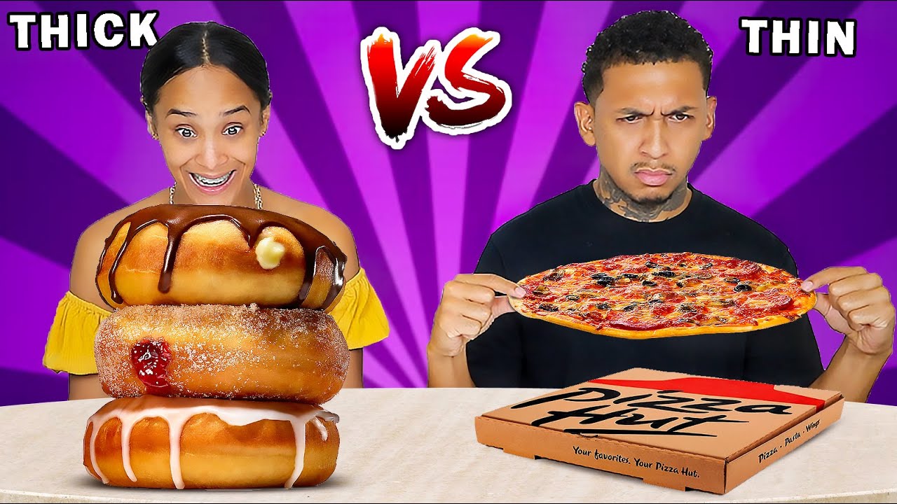 THICK VS THIN FOOD CHALLENGE!