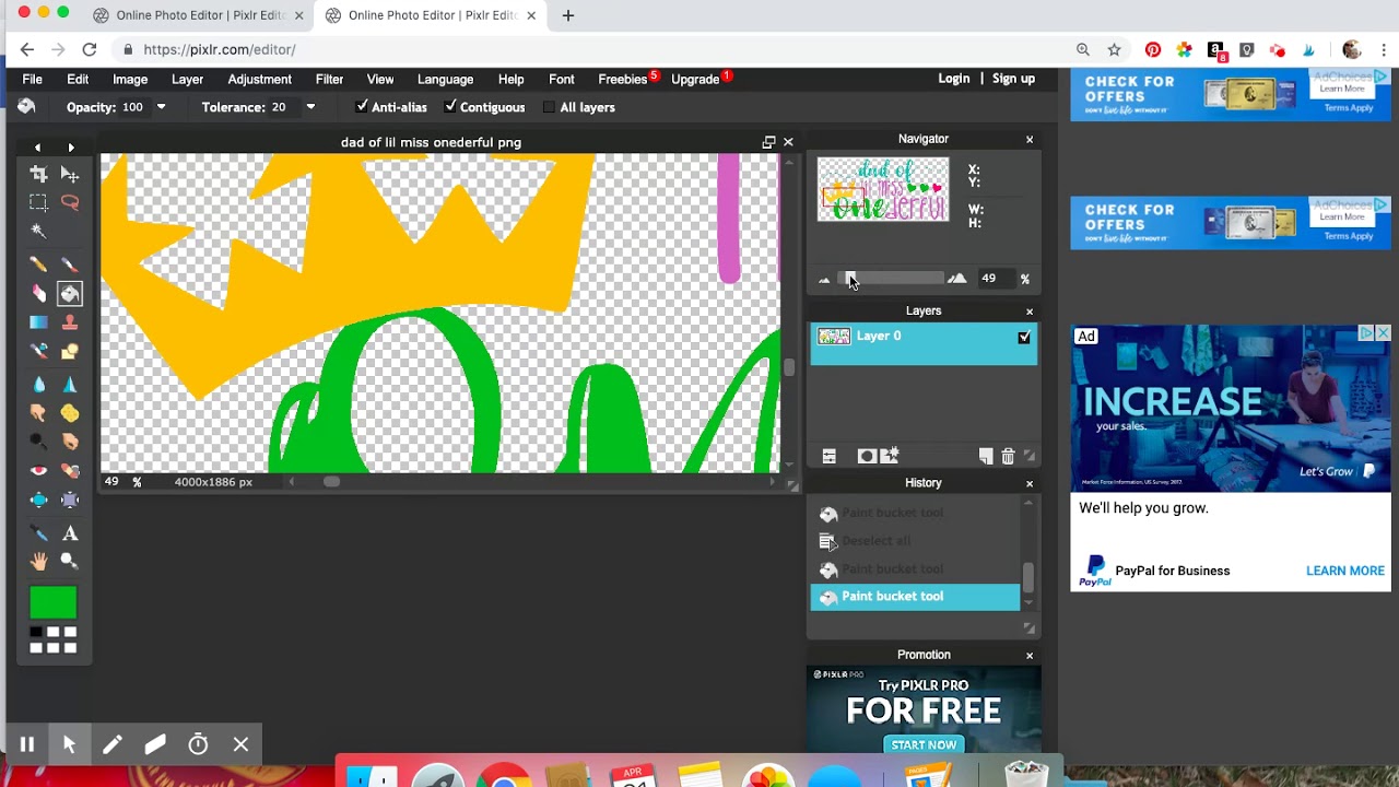 How to Change Image Colors on a PNG File in Pixlr