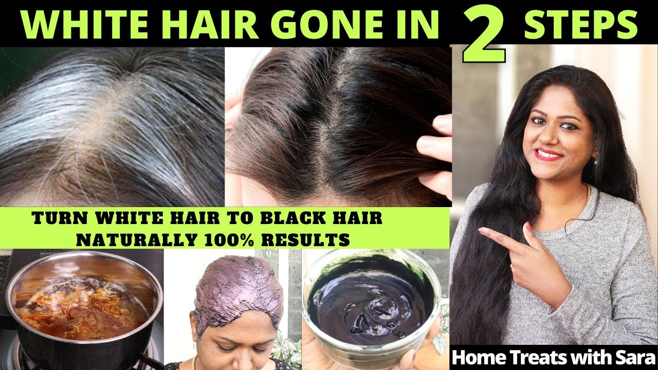 White/Grey hair to Black hair Naturally |Jet black |No Dye |No Color| 100% works | vlog