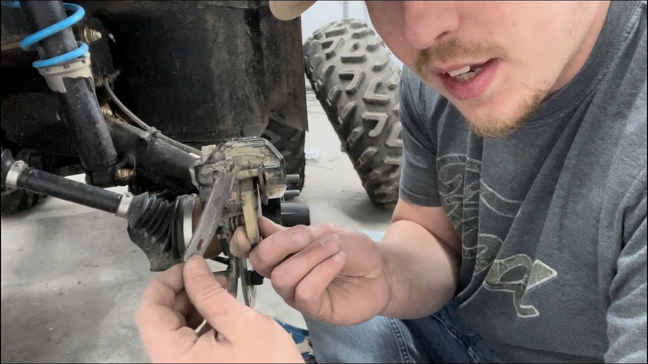 How to change brakes on CAN AM OUTLANDER - DONT BLEED YOUR BRAKES!!