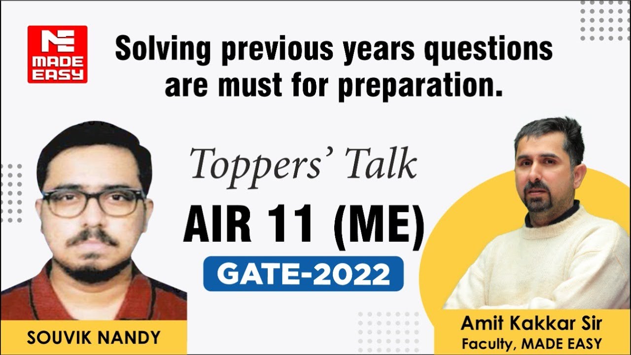 GATE 2022 Topper |Mechanical Engineering | Souvik Nandy | AIR-11 | Toppers' Talk | MADE EASY Student