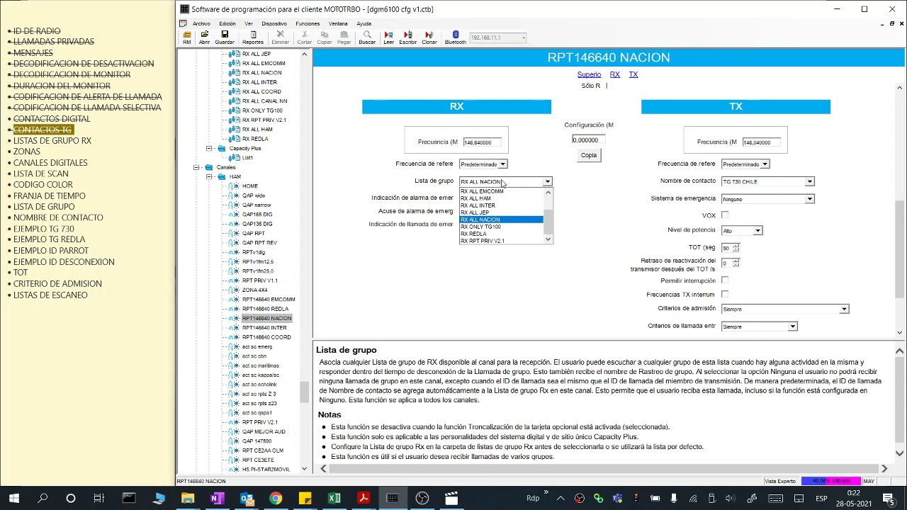 #6 Configuración CPS de equipo digital DMR Motorola, para operar sobre repetidores.