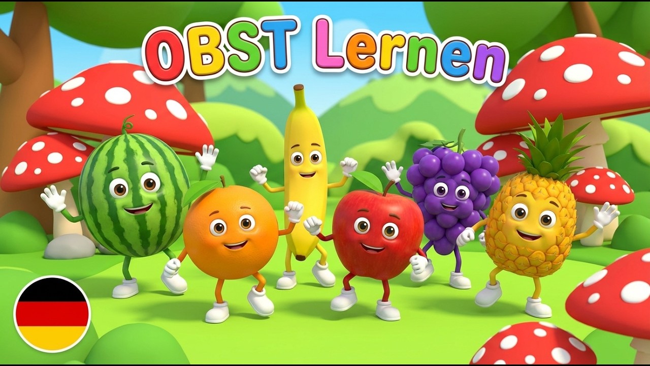 Leckeres Obst & Früchte 🍉 Kinderlieder zum Deutsch lernen und Mitsingen für kleine Entdecker