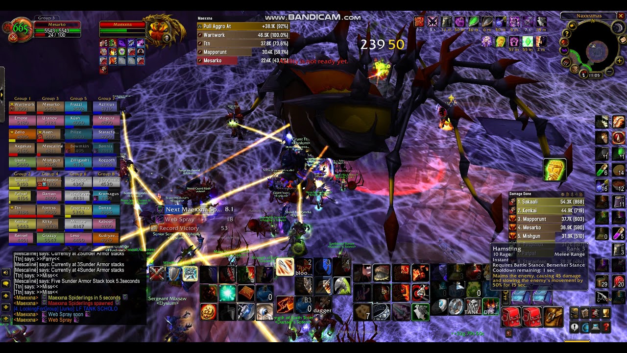 Tauren warrior fury with Gressil Dawn of ruin - WoW Classic - Naxxramas -Maexxna ( No buffs )