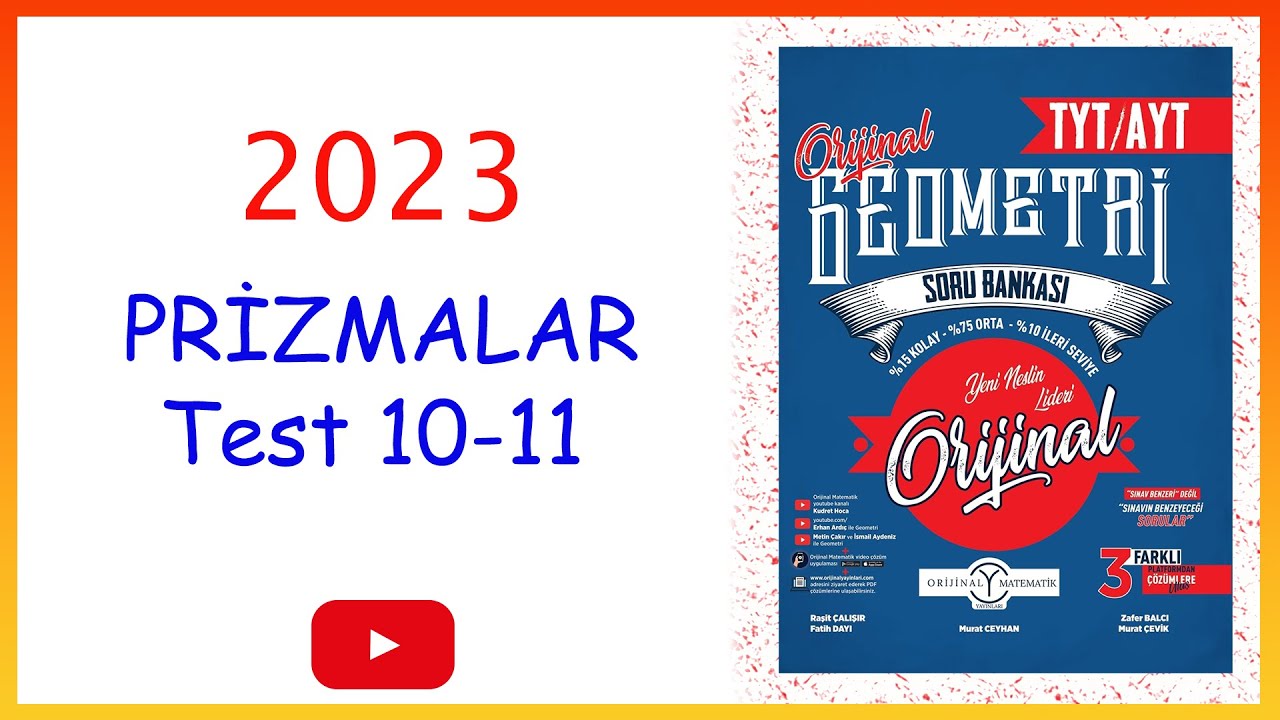 Orijinal geometri Katı cisimler Prizmalar test 10,test 11
