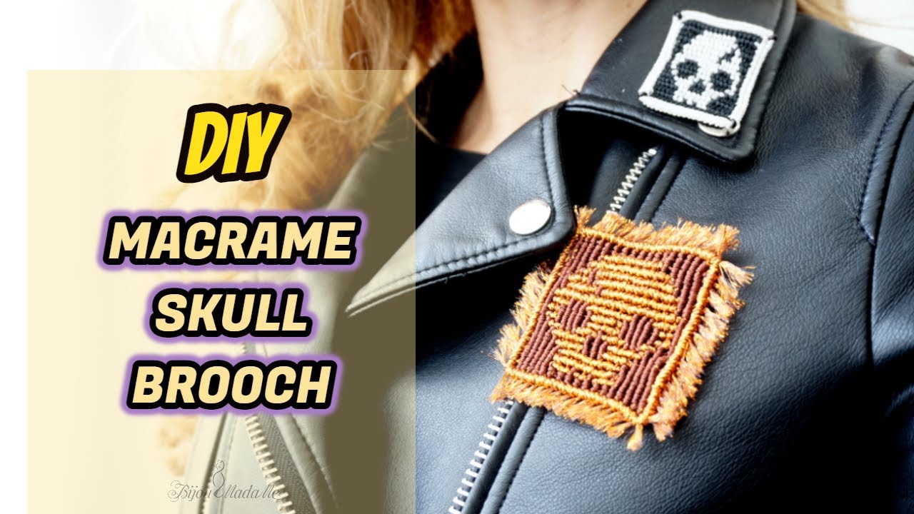 DIY macrame skull brooch | Macrame skull alpha pattern | How to make macrame alpha pattern