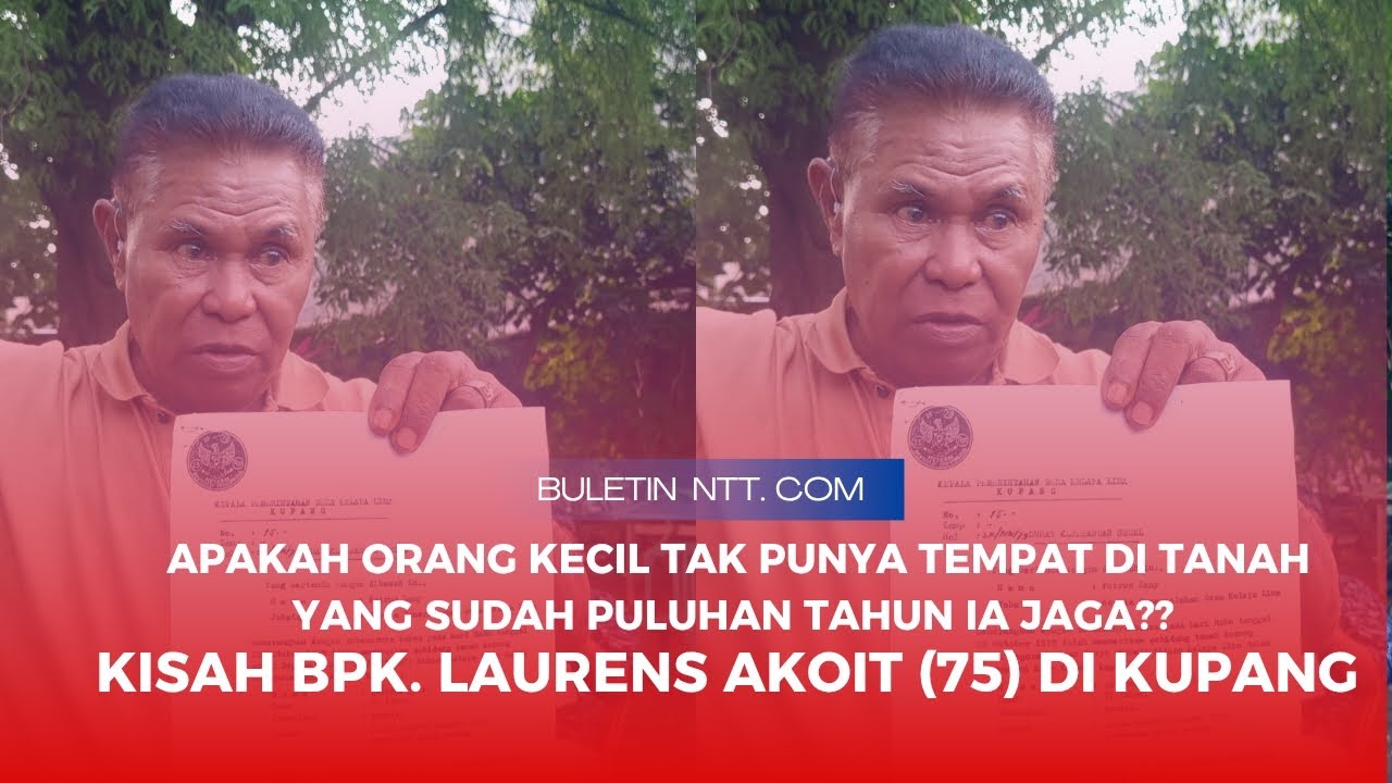 Di usia 75 tahun, Laurensius Akoit disebut penyerobot tanah yang ia tempati sejak 1979
