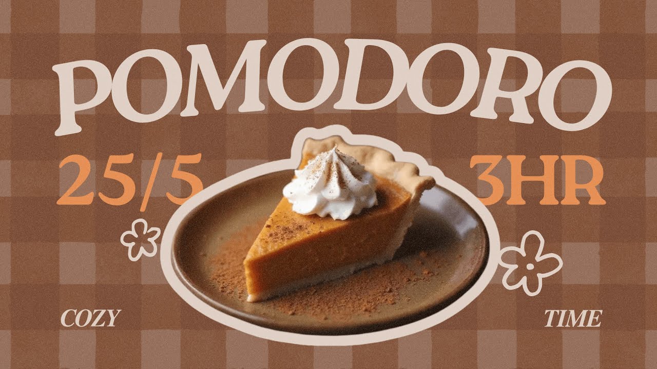 𝐩𝐮𝐦𝐩𝐤𝐢𝐧 𝐩𝐢𝐞 🥧 study with me | pomodoro focus timer | cozy lo-fi | focus with me