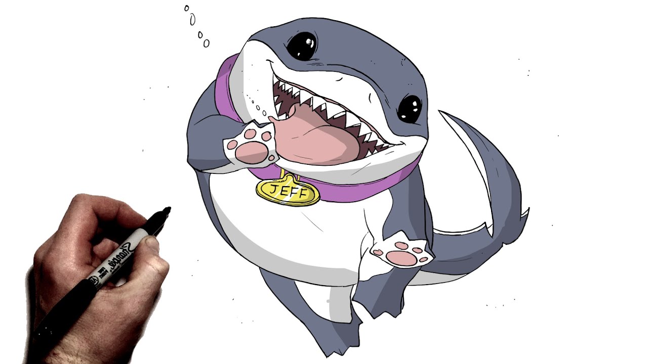 How To Draw Jeff The Land Shark | Step BY Step | Marvel Rivals